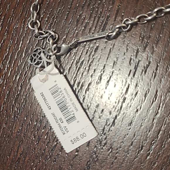 NWT Kendra Scott McKenna rhodium plated necklace lapis beautiful blue statement! - Picture 4 of 11